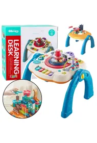 Stolik interaktywny 2w1 niebieski LeanToys