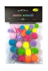 Galeria Hobby Pompony glitter wiosenne 15-25mm