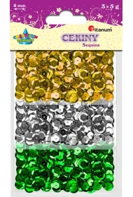 Titanum Cekiny z�ote, srebrne, zielone 5 g