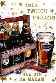 Kukartka Karnet B5 QDK-092 Urodziny m�skie