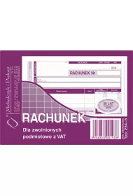 Michalczyk i Prokop Druk Rachunek/Zwolnienie z podatku VAT A6