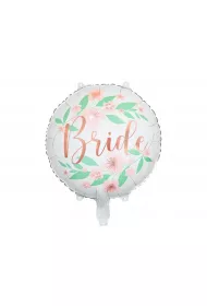PartyDeco Balon foliowy Bride kwiaty bia�y 45cm