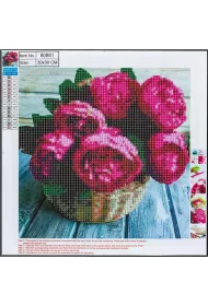 Centrum Diamentowa mozaika 5D - Flower basket 30x30cm
