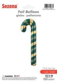 Balon Bo�e Narodzenie Laska cukrowa zielone 73x36