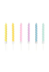 PartyDeco �wieczki urodzinowe zakr�cone, 8.5 cm, mix