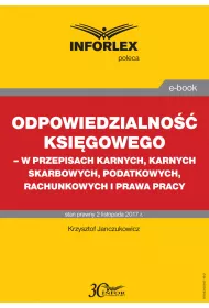 eBook Odpowiedzialno ksigowego - w przepisach karnych, karnych skarbowych, podatkowych, rachunkowych i prawa pracy pdf