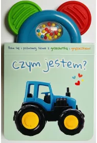 Czym jestem? zielona. Ksi��eczka z gryzaczkiem i grzechotk�