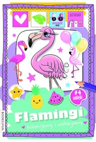 Flamingi. Kolorujemy i naklejamy