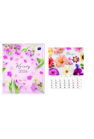 Interdruk Kalendarz 2026 �cienny planszowy 33,5x40cm Kwiaty