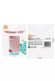 Godan Girlanda papierowa Kocham Ci� czerwona 1,8m