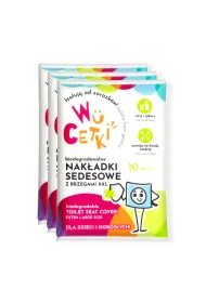 Wucetki Jednorazowe papierowe nak�adki na toalet� z wygodnymi brzegami XXL dla dzieci i doros�ych 3 x 10 szt.