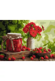Ideyka Malowanie po numerach - D�em truskawkowy 30x40cm