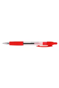 MemoBe Dugopis automatyczny base 0,7mm z gumowym uchwytem czerwony