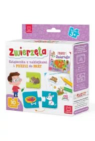 Zwierz�ta. Ksi��eczka z naklejkami i puzzle do pary