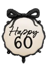 PartyDeco Balon foliowy pastylka Happy 60 47.5x45cm