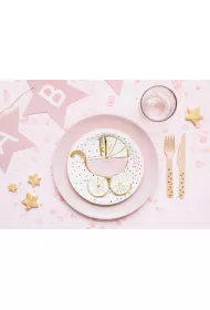 PartyDeco Serwetki W�zek jasny r�owe 14x15cm
