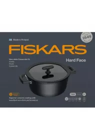 Fiskars Garnek z powok nieprzywierajc i z pokrywk hard face 5 l