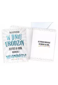 Kukartka Karnet Urodziny m�skie, z�ocony V-074 (14x18,5cm)