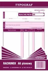 Druki samokopiuj�ce Typograf rachunek pion A6 80 (01026)