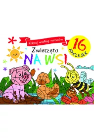 Koloruj wed�ug numer�w. Zwierz�ta na wsi
