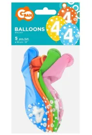 Godan Balony cyfra 4 mix 30 cm