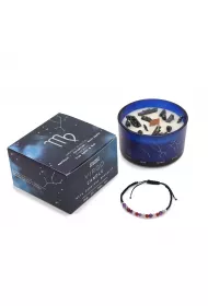 wieca zodiak z bransoletk z kamieni Panna