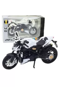 Motocykl metalowy ze �wiat�em id�wi�kiem 1:12 LeanToys