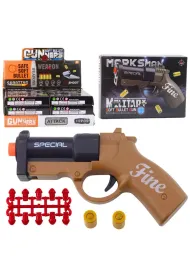 Pistolet na naboje czarno-br�zowy 13,5cm LeanToys
