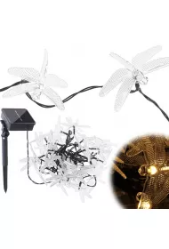 Lampki ogrodowe solarne waki 6,5m 30LED ciepy biay