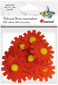 Titanum Filcowe dekoracje 3D kwiaty pomara�czowe 10 szt.
