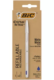 Bic Dugopis Cristal Re'new Metal + 2 wkady niebieski