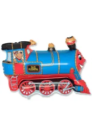 Balon foliowy Poci�g niebieski 60cm