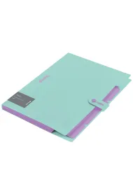 Teczka na zatrzask A4/5 przegr�dek PP Haze zielona BERLINGO 327173