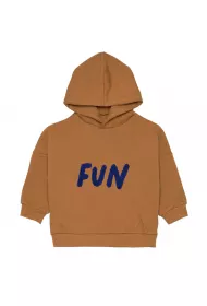 Lassig Bluza z kapturem z baweny organicznej GOTS Little Gang Fun caramel 4-6 l.