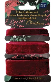 Interdruk Zestaw tasiemek aksamitnych 3x2m Red
