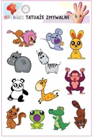 Tatua�e zmywalne dla dzieci Weso�e zwierz�tka 2 All4Kids