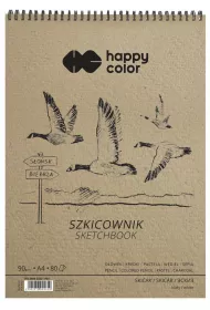 Happy Color Szkicownik na spirali PTAKI, A4, 90g, 80 arkuszy 90 gsm 80 kartek