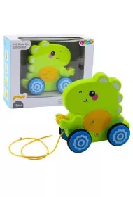 Dinozaur do ci�gni�cia dla malucha zielony LeanToys