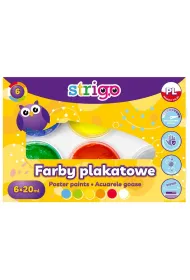 Farby plakatowe 6kol 20ml STRIGO SSC295 6x20ml