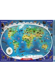 Podk�adka mapa �wiata zwierz�tka. Mappuzzle JUNIOR