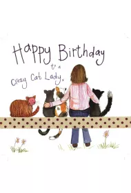 Alex Clark Karnet Urodziny S178 Crazy Cat Lady Kociara