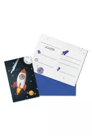 Procos Zaproszenia z kopertami Rocket Space 6 szt.