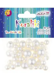 Aliga Koraliki plastikowe per�owe 60 szt MIX