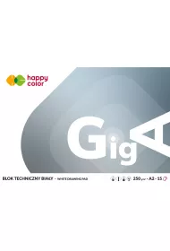 Happy Color Blok techniczny GigA, bia�y, A2, 250g, 15 arkuszy 15 kartek