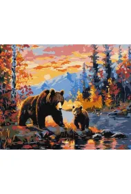 Ideyka Malowanie po numerach - Nied�wiedzia rodzina 40x50cm