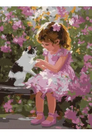 Ideyka Malowanie po numerach - Zabawy z kotkiem 30x40cm