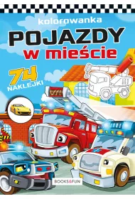 Pojazdy w mie�cie plus naklejki. Kolorowanka