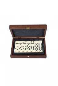 Luxury Domino Set, drewniane domino, ciemny orzech Manopoulos