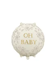 PartyDeco Balon foliowy pastylka Oh Baby mix 35x35cm