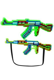 Karabin pikselowy �wiat�o d�wi�k zielony 45cm LeanToys